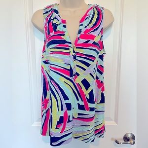 Lilly Pulitzer Essie Top (255841) - Size Medium - Indigo Sea Dreamin pri…